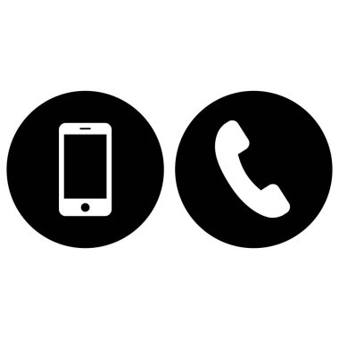 Beyaz arka planda sabit telefon ve akıllı telefon simgesi