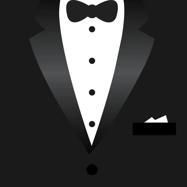 Background of a man's suit, shirt and bow tie. — Stock Vector