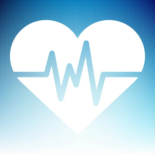 Cardiograma Del Corazón Sobre Fondo Azul — Vector de stock