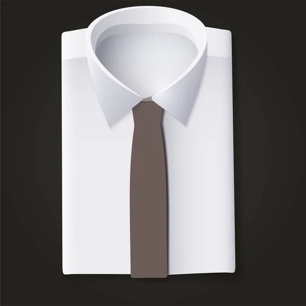 Διπλωμένο πουκάμισο με γραβάτα σε σκούρο φόντο — Διανυσματικό Αρχείο