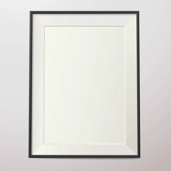 Realistic frame on a gray wall with shadow — Stock Vector