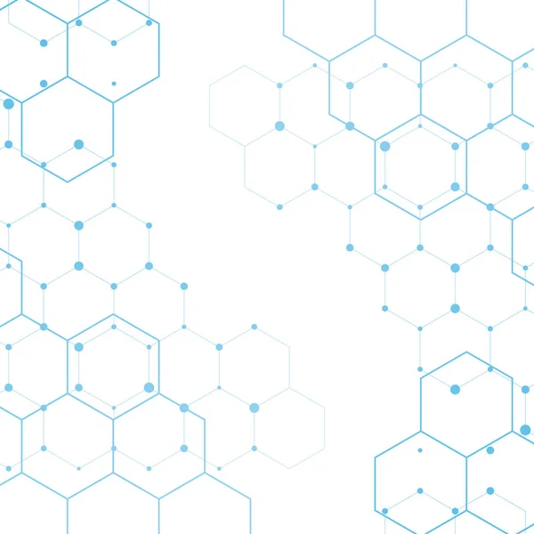 Background with hexagonal shapes in blue. Vector illustration Vector Graphics