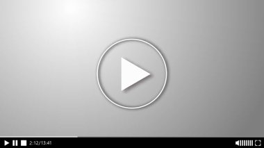 Gri arka plan ve gölge ile video oynatma