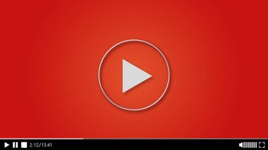 Kırmızı arka plan ve gölge ile video oynatma