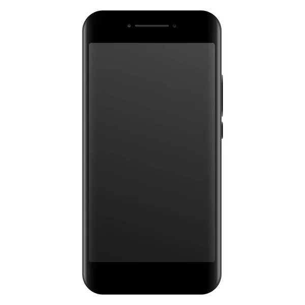 Black realistic phone without buttons on a white background — Stock Vector