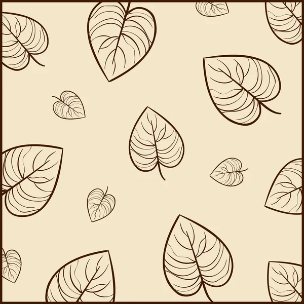 Beiger Hintergrund aus verstreuten Blättern. Vektorillustration — Stockvektor