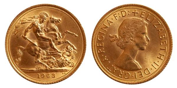 Wielka Brytania Angielski Złota Monet Funt — Zdjęcie stockowe