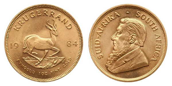 Krugerrand Zuid Afrika Ounce Gouden Munt 1984 — Stockfoto