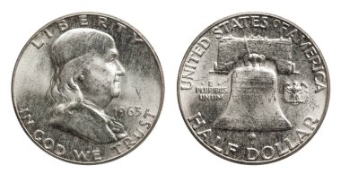 Bize para yarım Doları Franklin 1963 gümüş
