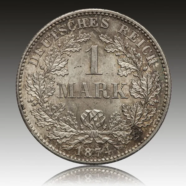Γερμανική Αυτοκρατορία Ασημένιο Σήμα Κέρμα 1874 Διατήρηση Στο Νομισματοκοπείο — Φωτογραφία Αρχείου