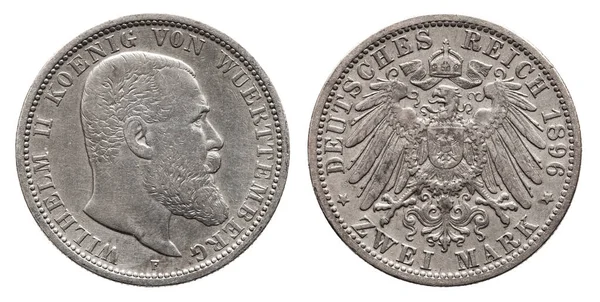Almanya Alman Wuerttemberg gümüş sikke 2 2 Mark 1896