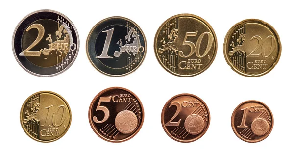 全套欧元硬币欧洲德国，梯度背景 — 图库照片