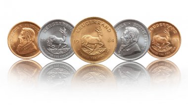 Güney Afrika Krugerrand ons gümüş ve altın külçe sikke