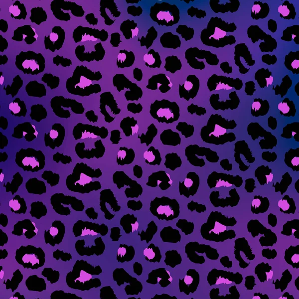 Diseño Patrón Leopardo Dibujo Púrpura Patrón Sin Costura Fondo Ilustración — Vector de stock