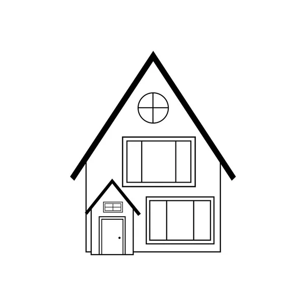 Ilustración de la casa con líneas simples vector — Vector de stock