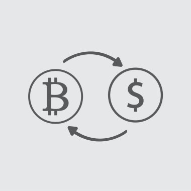 Illustratoin ticaret bitcoin ve Doları vektör için