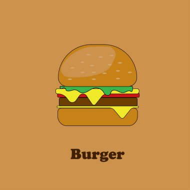 Resimde Burger veya fastfood, çip gıda vektör