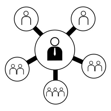 İş ve takım iş yönetimi için vektör simgesi