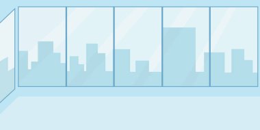 Vektör çizim boş ofis çalışma alanı konferans salonu düz tasarım