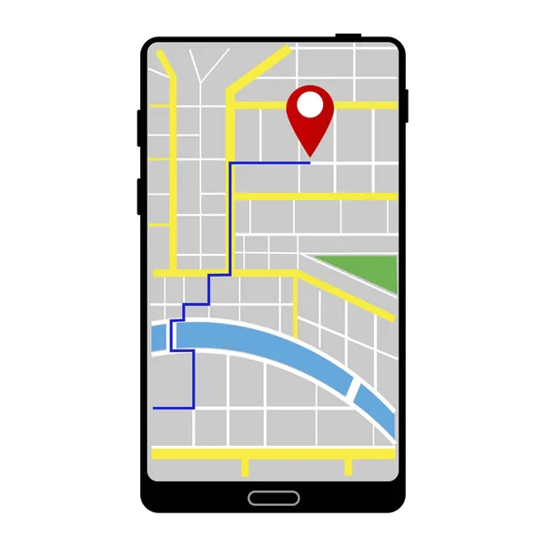Illustration pour l'application de carte dans les appareils mobiles — Image vectorielle