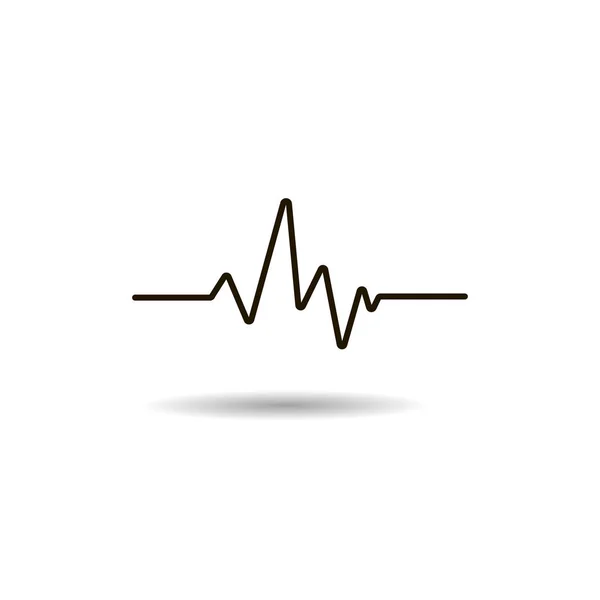 Icono vectorial para pulso de corazón diseño plano — Vector de stock