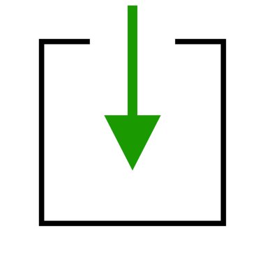 İndir download uygulama yeşil simge düğmesini veya işareti vektör simgesi