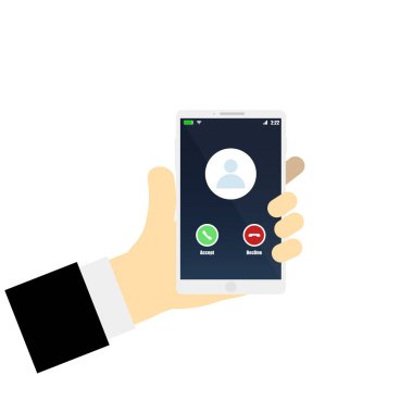 Vektör çizim el ile arama ekran smartphone telefon