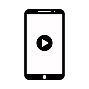 Vektör simge telefon kitle iletişim araçları oyuncu. Medya uygulaması. Basit player simgesi. Düz simgesi. EPS 10.