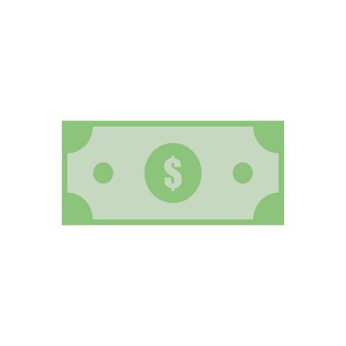 Vektör çizim dolar için. Nakit banknot. Para. Başarı ödeme. Amerikan banknot. Yeşil para. Düz tasarım. EPS 10.