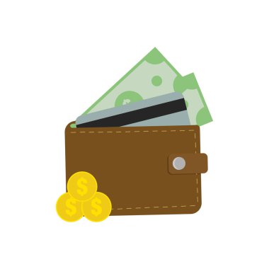 M-cüzdan ile altın Monet. Nakit veya ödeme illüstrasyon. Internet ödeme. Internet işlemini. Internet para. Internet cüzdan. Doları cüzdan.