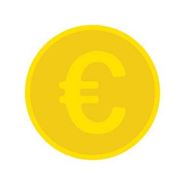 Vektör çizim altın para. Altın euro. Golg para. Altın ödeme. Altın monet. Şans. Düz tasarım. EPS 10.