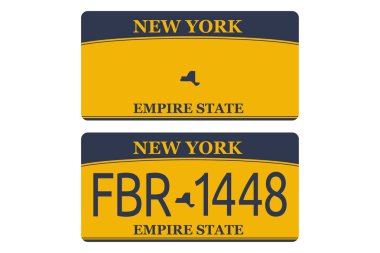 New York kayıt plakaları nummer araba Vechicle kaydı. Düz tasarım Eps 10.