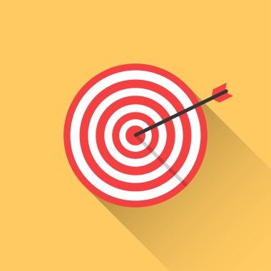 Hedef hedef bussiness çözüm mükemmel vuruş isabet duvar ok üzerinde asılı. Düz tasarım Eps 10.