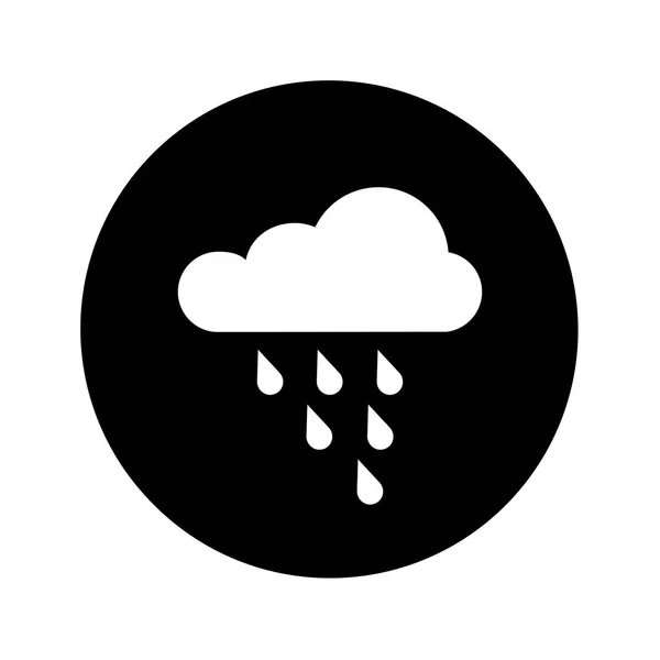 Vektör simge bulut ya da yağmur. Siyah arka plan. Basit hava işareti. Beyaz bulut. Düz tasarım. EPS 10. — Stok Vektör