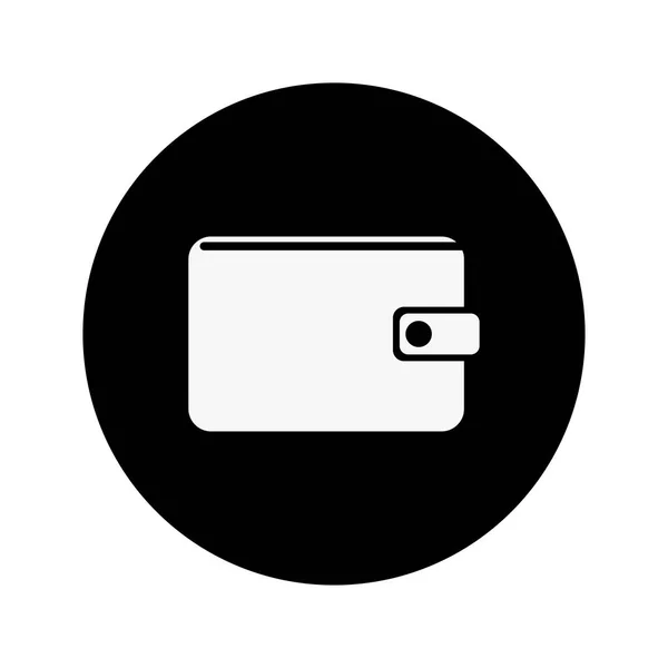 Vektorové ikony peněženky. Prázdná peněženka. Černé pozadí. Obchodní ikonu. Retro peněženka. Plochý design. EPS 10. — Stockový vektor