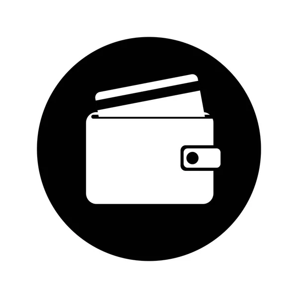 钱包的矢量图标。黑色背景。信用卡。互联网支付。购物的标志。购物钱包。Epps 10. — 图库矢量图片
