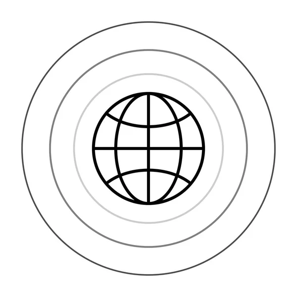 Wereld pictogram voor draadloze internet instellingen mondiale netwerken technologie zingen EPS-10 — Stockvector