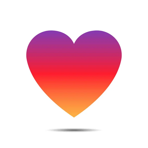 Corazón de color redes sociales o símbolo de red signo gradiente amor como fondo de pantalla colorido. EPS 10 — Vector de stock