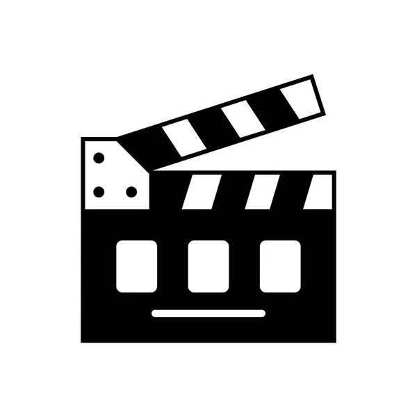 Cine clapper película cosa vídeo dispositivo clap negro icono acción estudio EPS 10 — Vector de stock