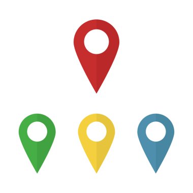 basit renkli işaretçileri veya PIN işaretçi konumunun düz izole ayarla.