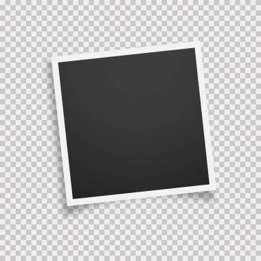 Trasparent arka planda shawow ile basit boş gerçekçi fotoğraf çerçevesi. Trendy mockup.