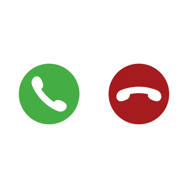 Vector gren y botones rojos del teléfono aislados sobre fondo blanco. Para diseño telefon sitio web o móvil . — Archivo Imágenes Vectoriales