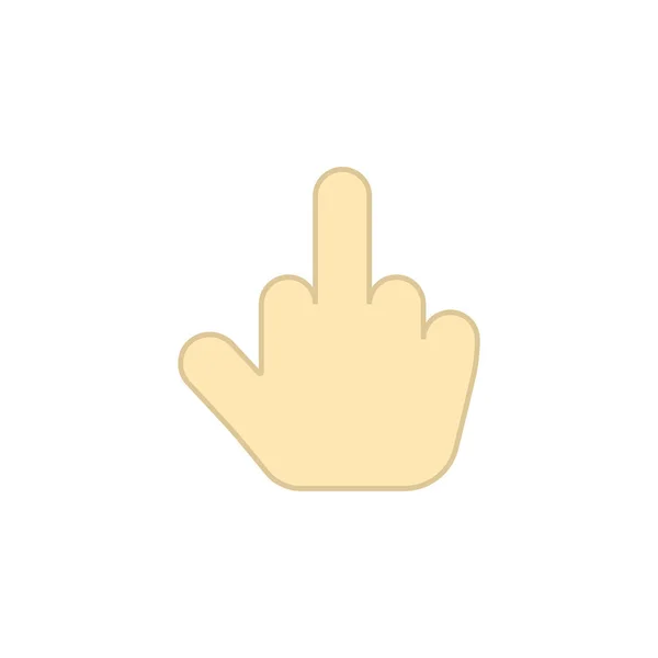 Középső ujj egyszerű ikon negativ emojii mutató ujját a fehér háttér elszigetelt. — Stock Vector