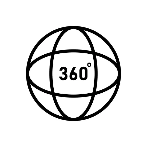 Signo de ángel de 360 grados. simple icono ful rotation.Geometry matemáticas sobre fondo blanco . — Archivo Imágenes Vectoriales