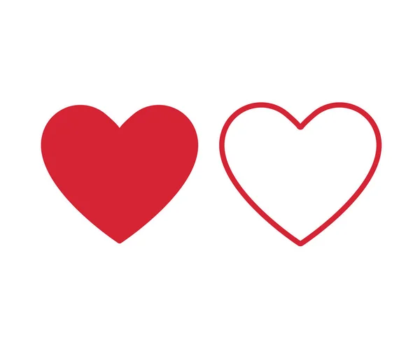 Icono del corazón signo de amor o como aislado. Red social. Internet tecnología corazones . — Vector de stock