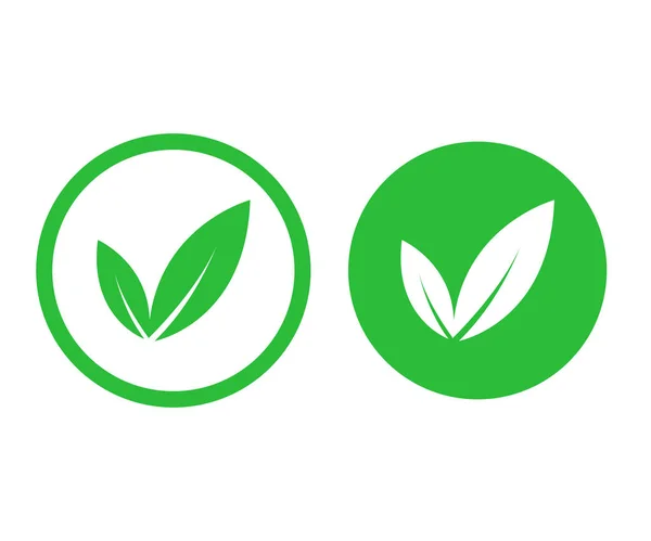 Hojas de logotipo vegano verde. Signo de vegetariano. Alimento natural aislado sobre fondo blanco . — Archivo Imágenes Vectoriales