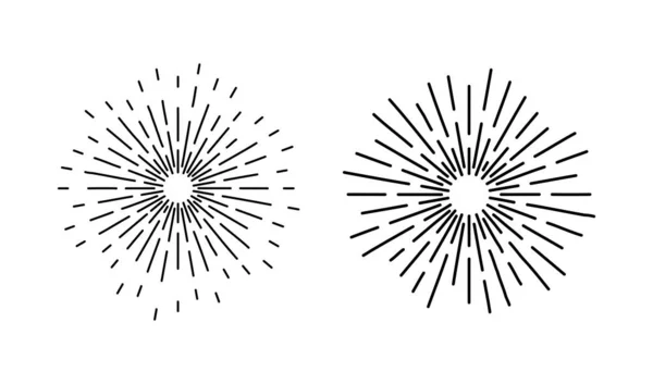 Vintage sauburst, raios de sol elemento de desenho no fundo branco . —  Vetores de Stock