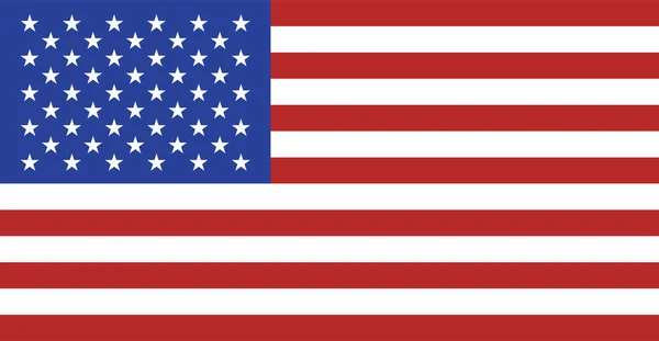 Bandeira dos Estados Unidos da América tamanho original. Símbolo da América para aplicação web e sites . — Vetor de Stock