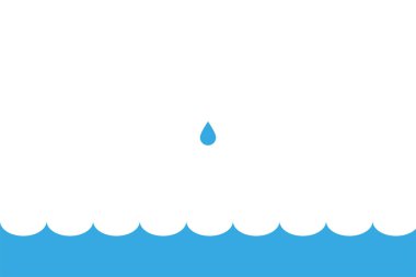 Beyaz arka plan üzerinde çevrenin su ve su damlası illüstrasyon. doğa işareti.