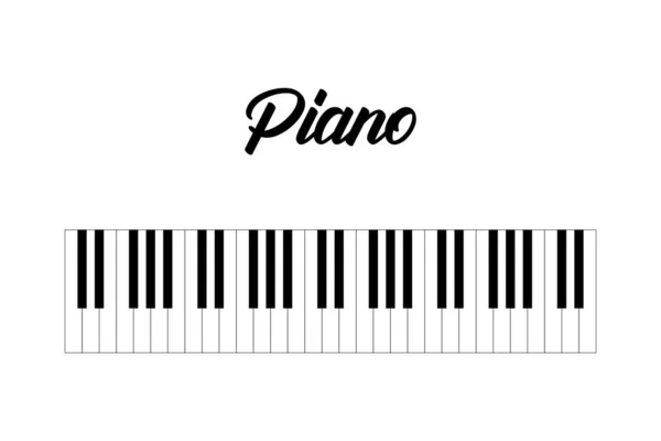 在白色背景上隔离的 Semple 钢琴键盘乐器. — 图库矢量图片
